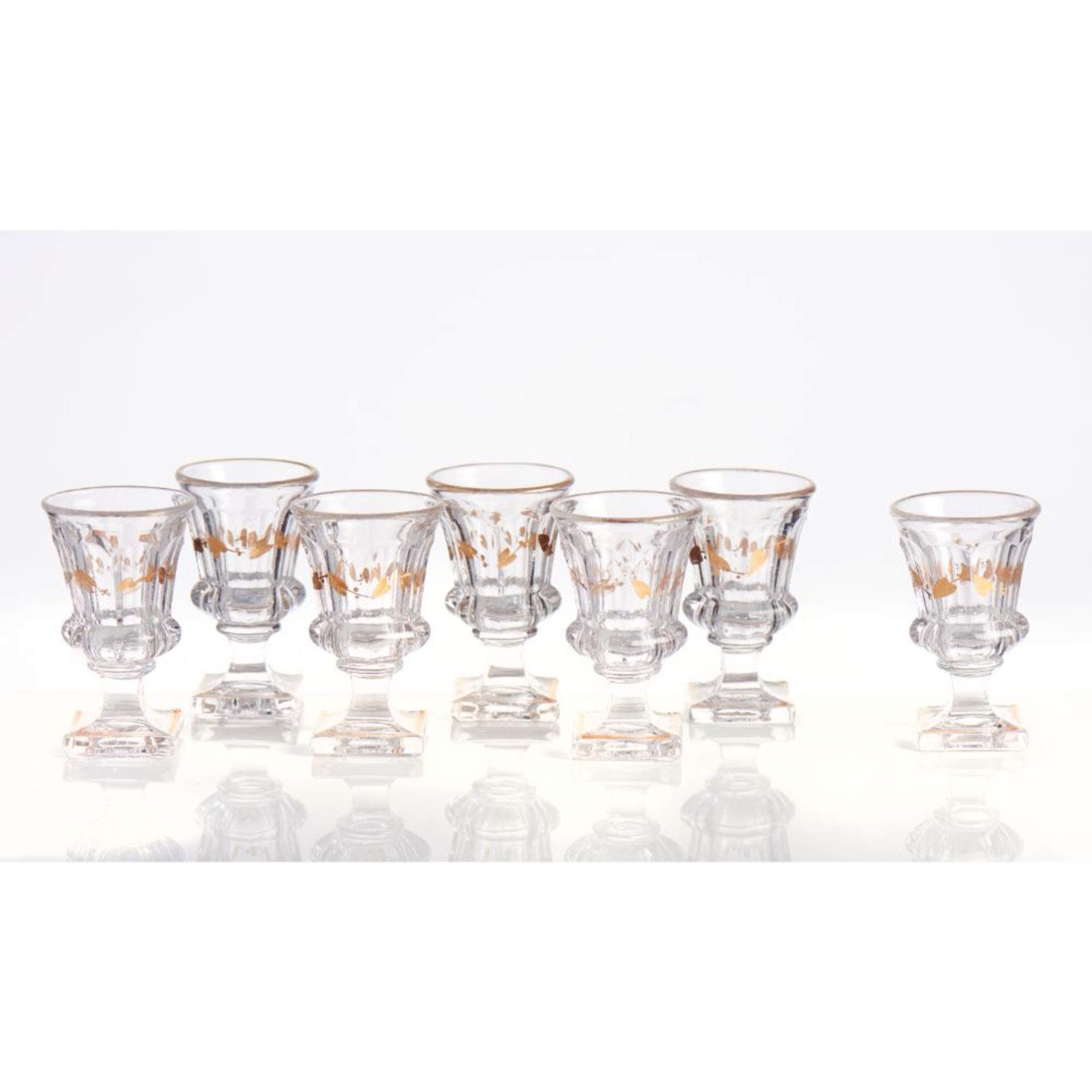 A set of 7 Charles X liqueur glasses