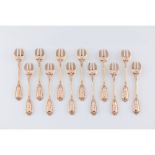 A neo renaissance set of 12 oyster forks