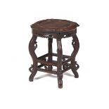 A Chinese carved hardwood stool