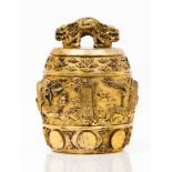 A rare Imperial Gilt-Bronze 'Dragon' ritual bell