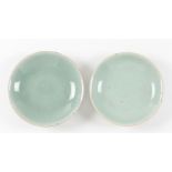 A pair of celadon dishes