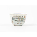 A Famille Rose 'Jiangxi view' cup