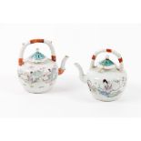 Two Famille Rose teapots and covers