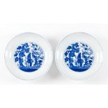 A pair of blue and white ‘Three Friends of Winter’ dishes