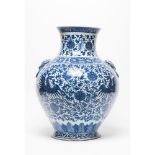 A large blue and white 'Hu' vase