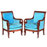A pair of Louis-Philippe style fauteuils
