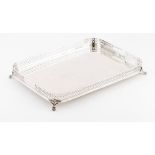 A rectangular galleried tray