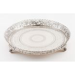 A three footed galleried salver