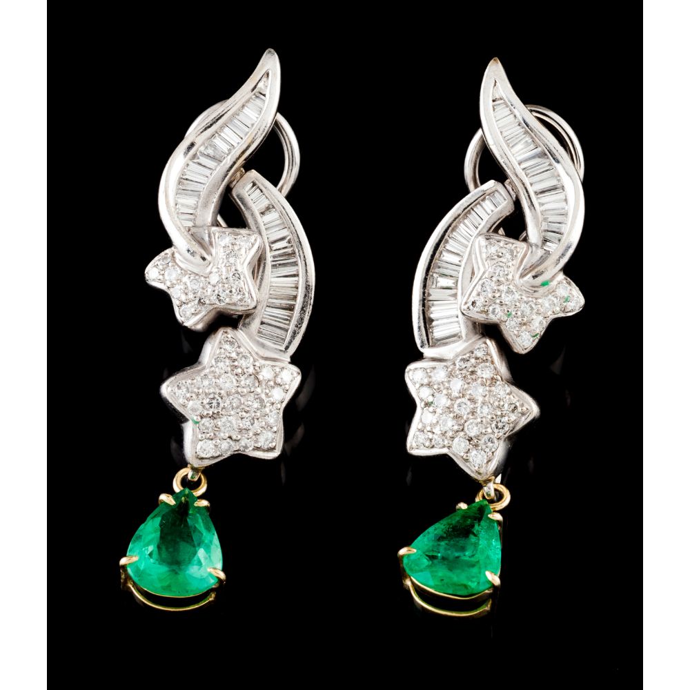 A pair of drop earrings