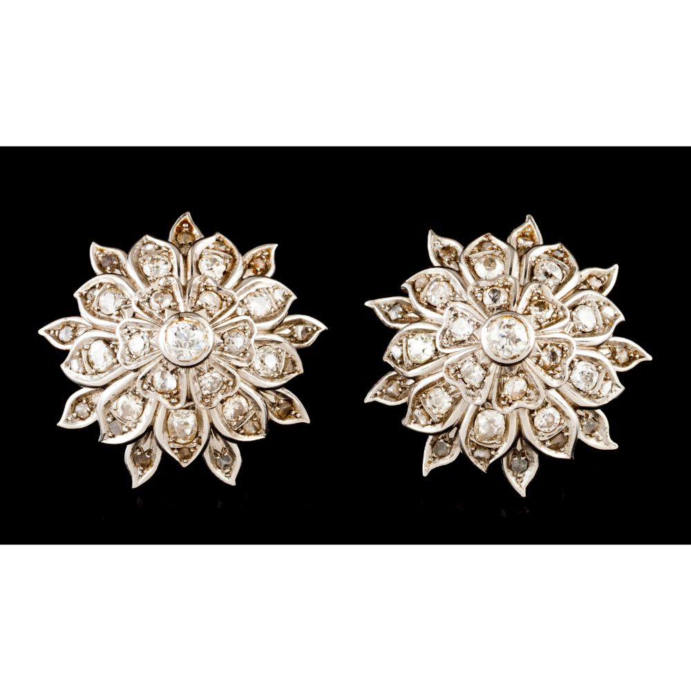 A pair of flower earrings