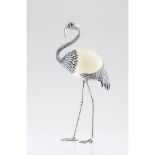 A flamingo sculpture