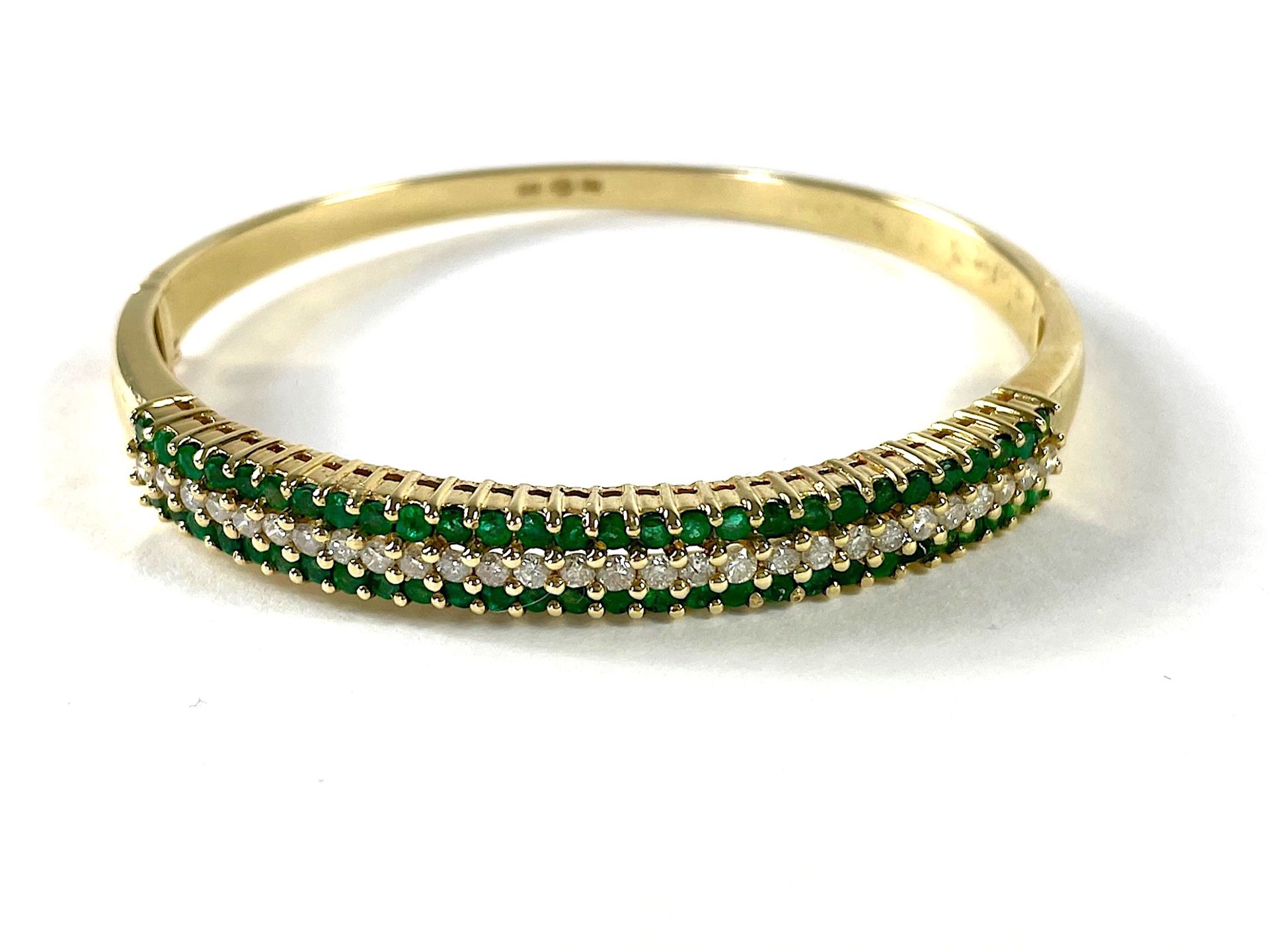 Emerald and diamond bangle 