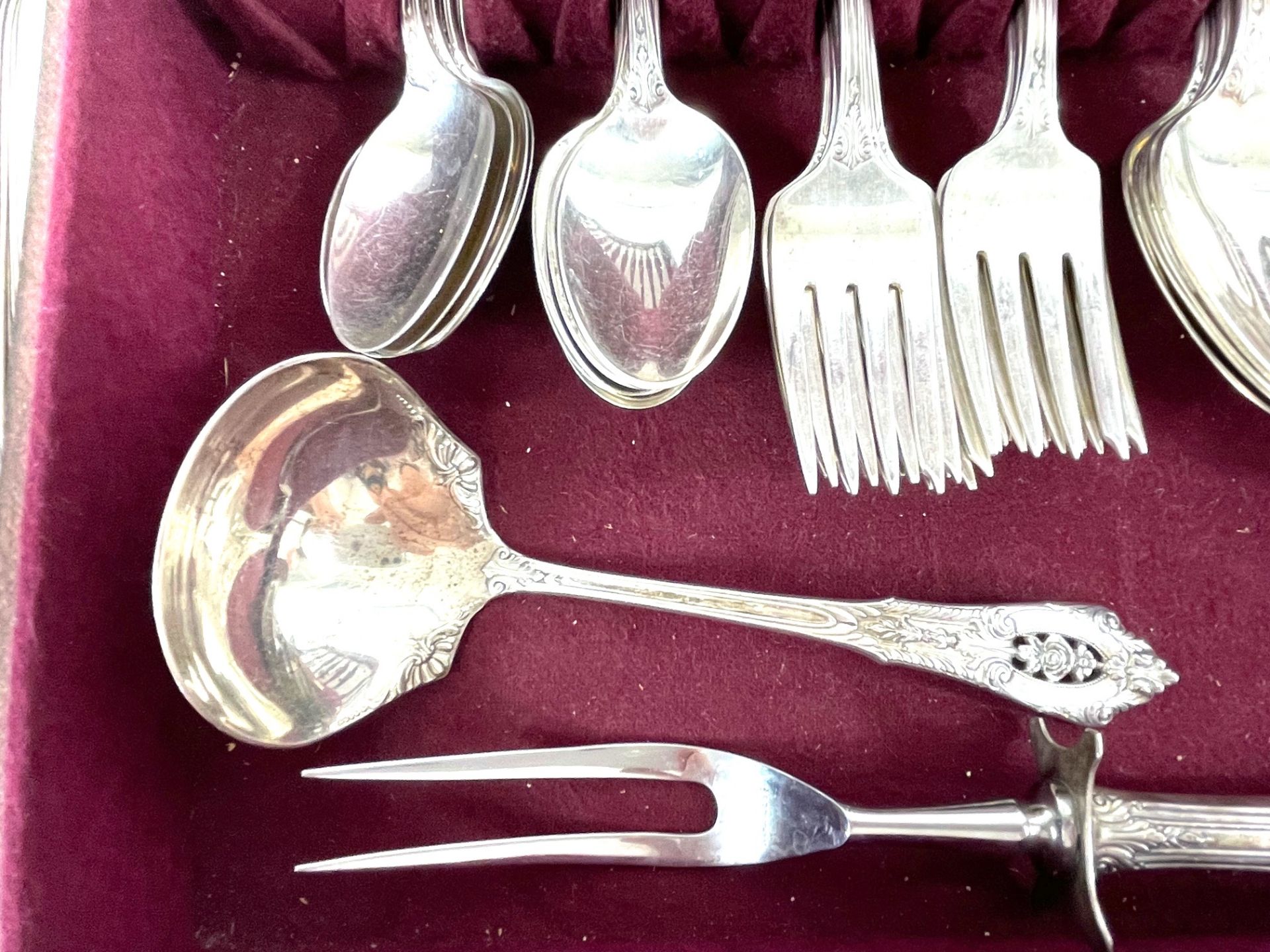 Cutlery set 'Rosepoint' sterlingsilver - Image 8 of 12