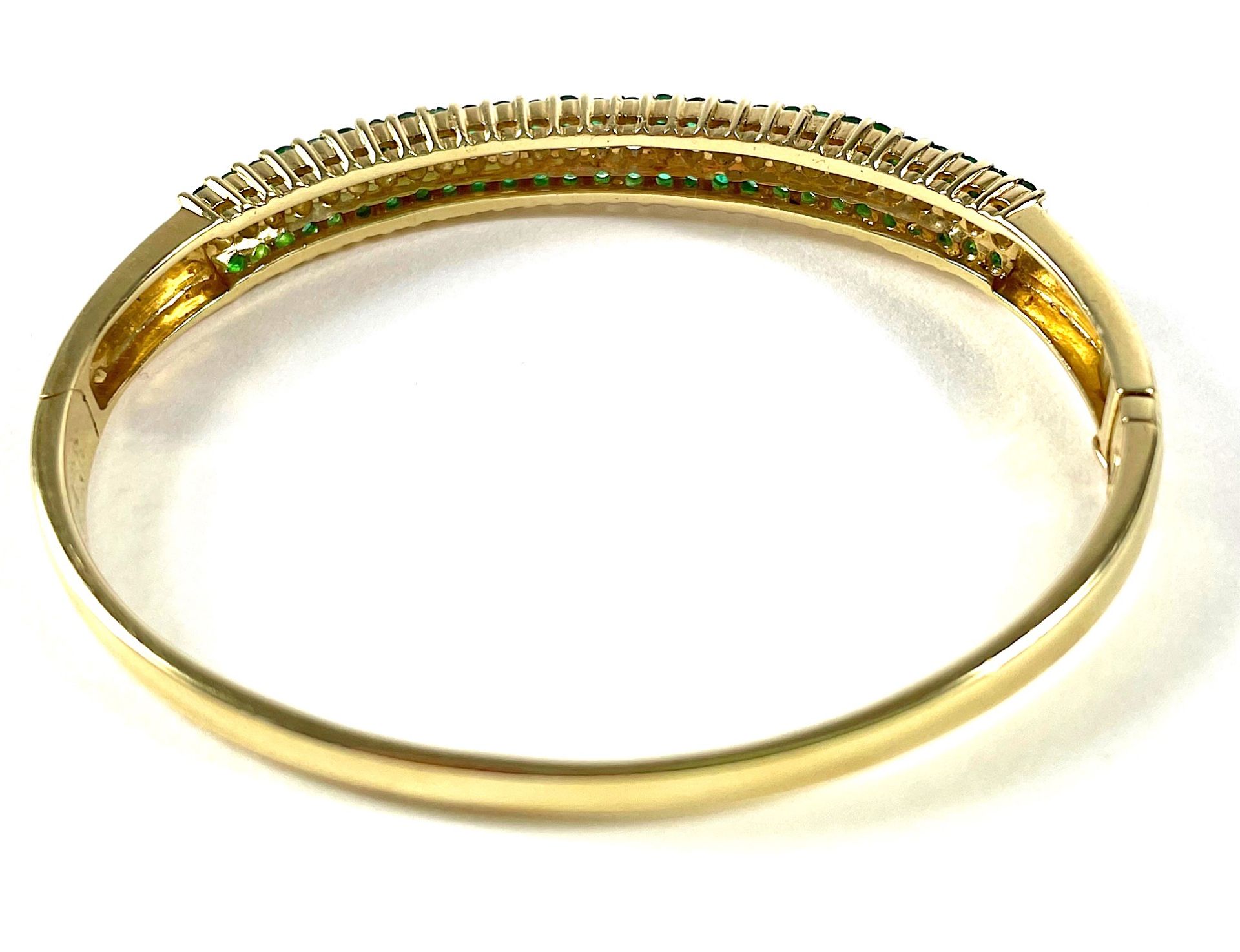 Emerald and diamond bangle  - Image 3 of 5