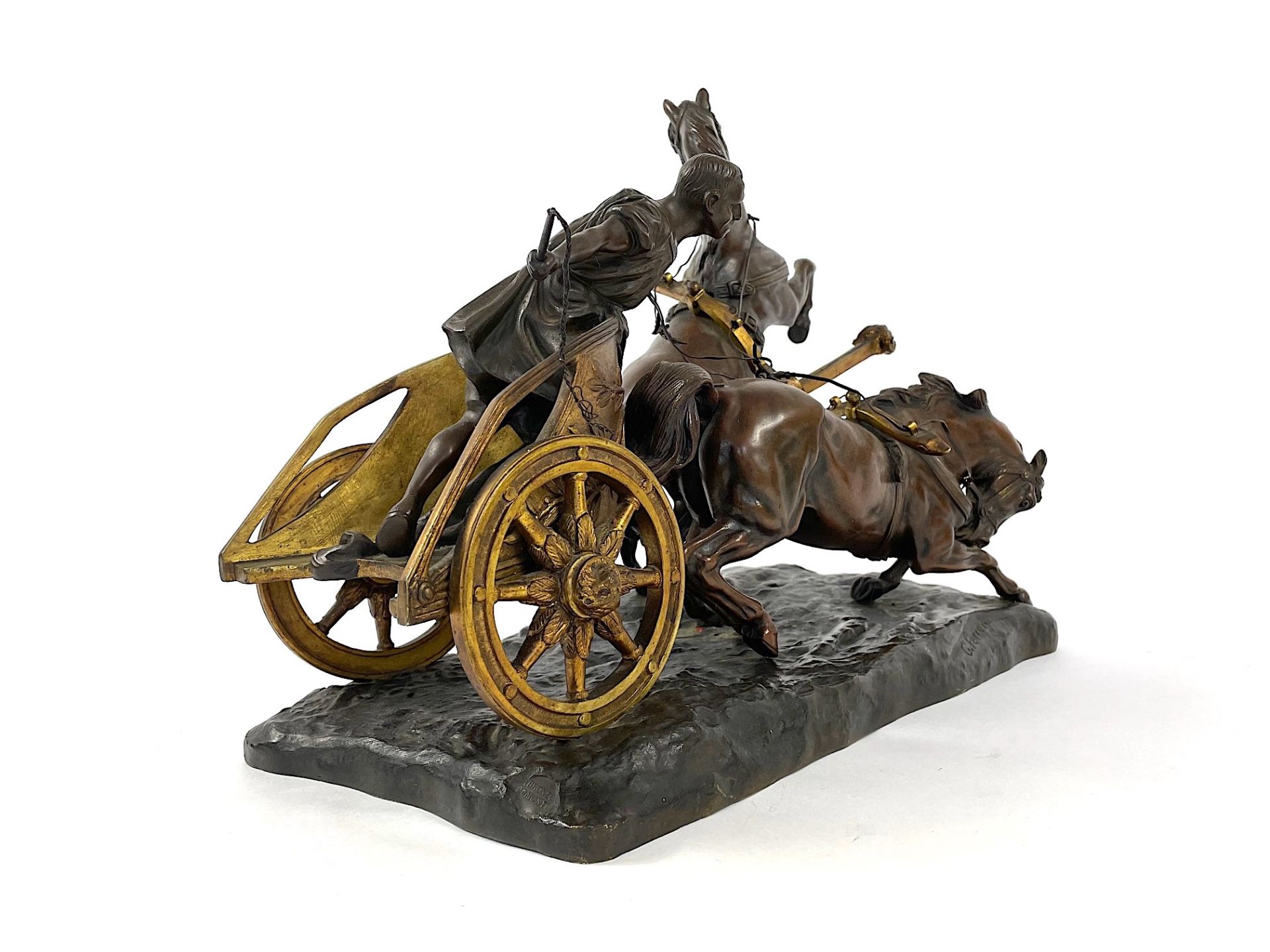 GUISEPPE FERRARI Bronzeskulptur 'Römischer Streitwagen' - Bild 7 aus 24