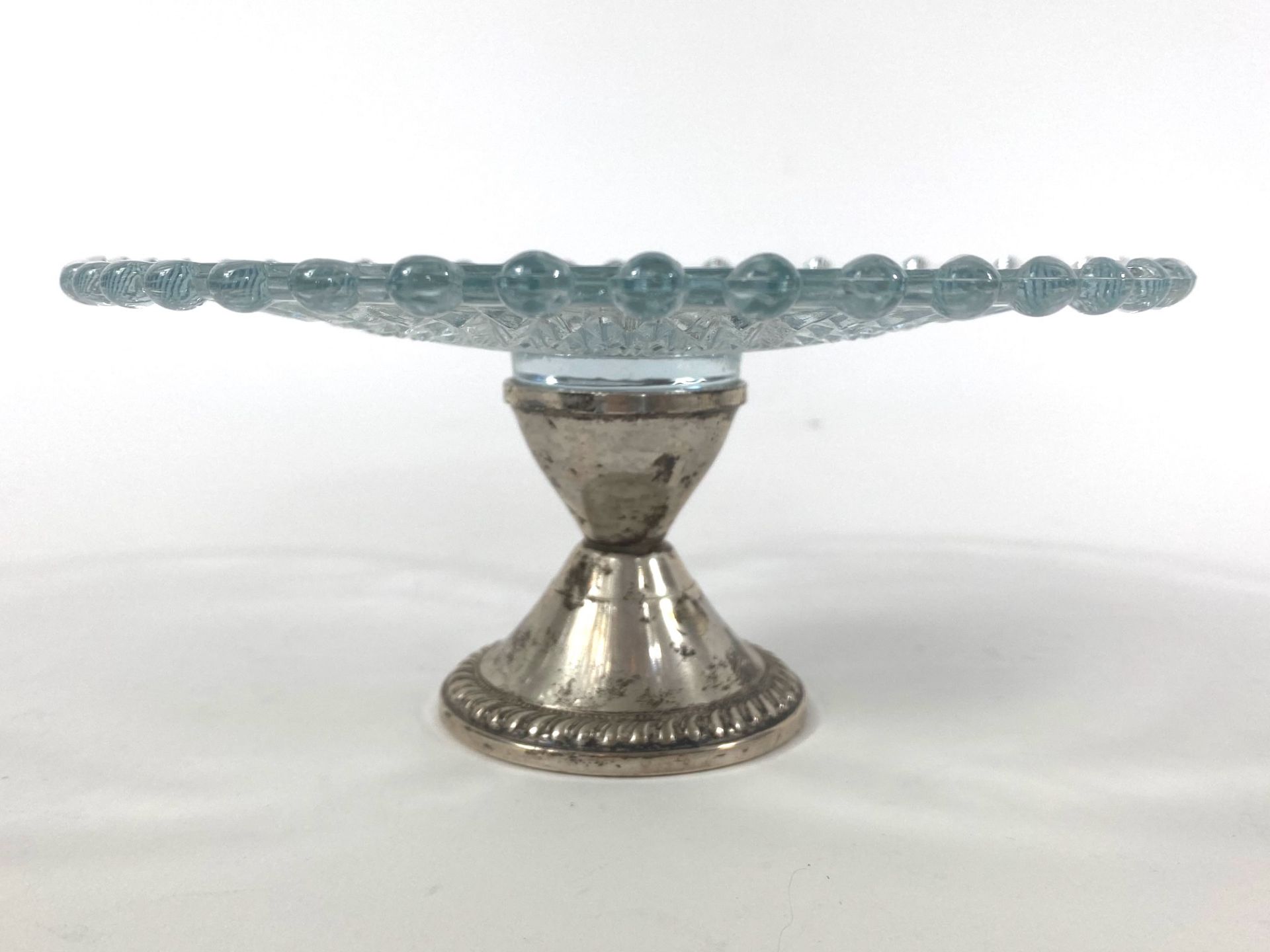 Candlestick 925 silver with glass top