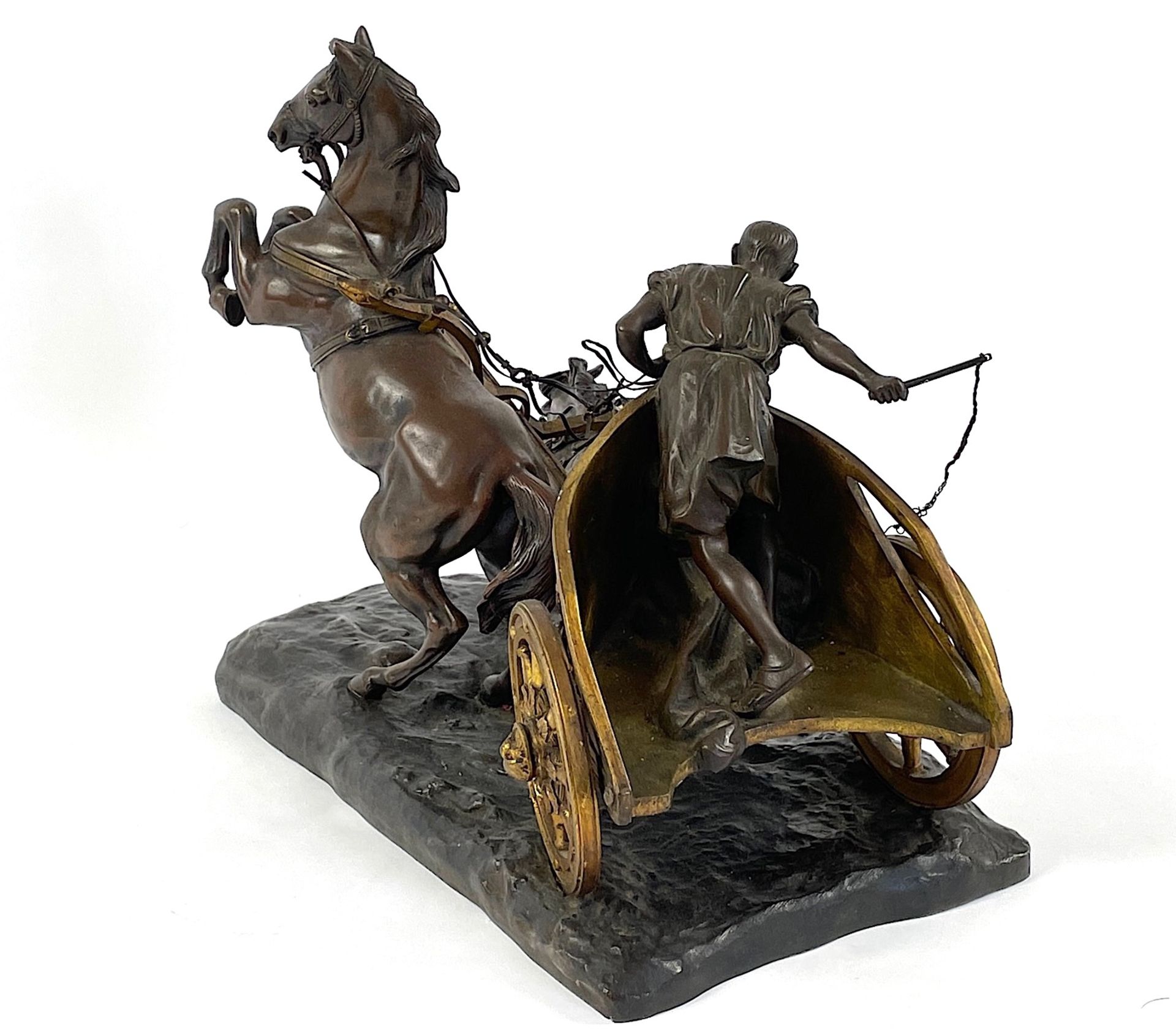GUISEPPE FERRARI Bronzeskulptur 'Römischer Streitwagen' - Bild 5 aus 24