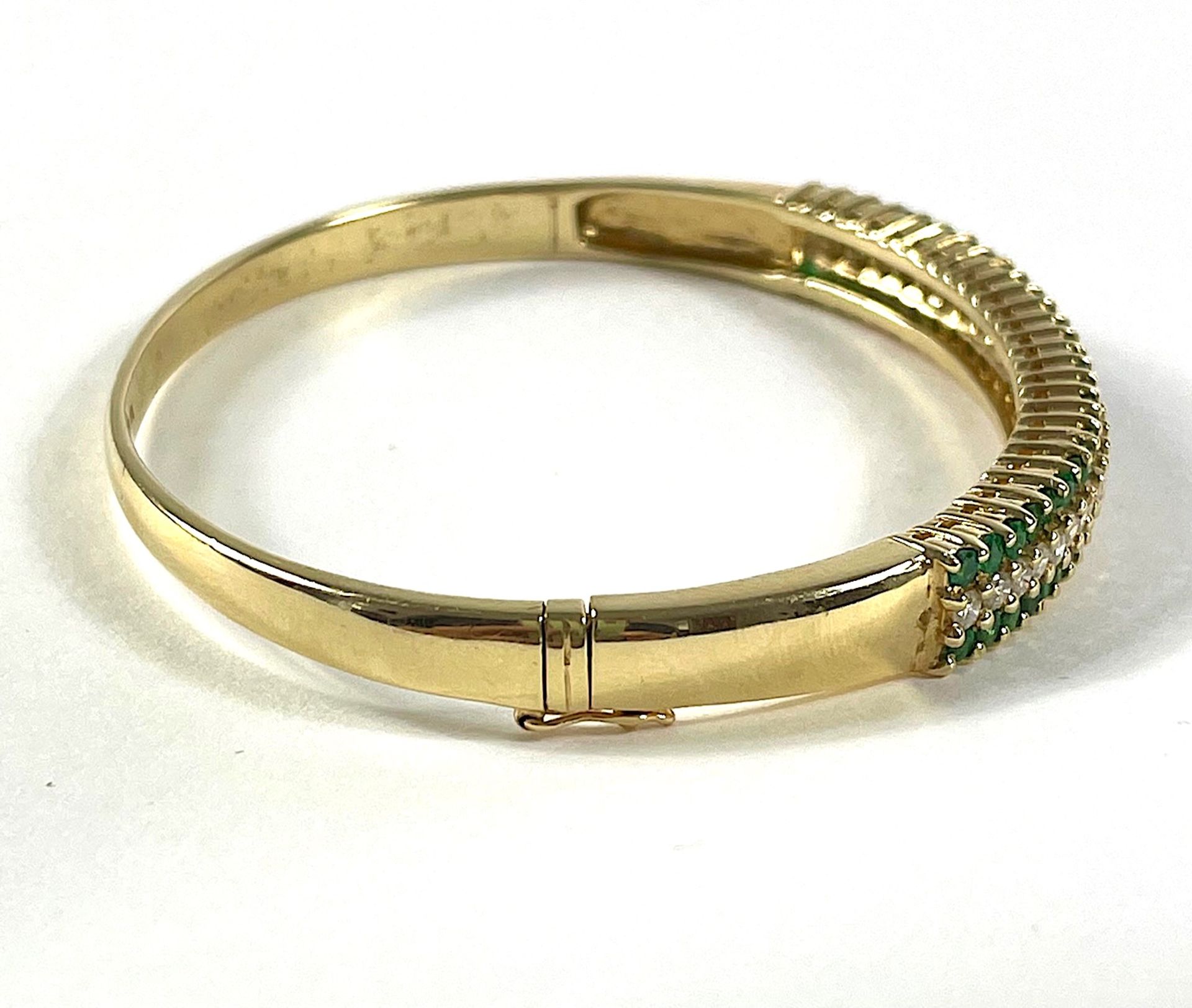 Emerald and diamond bangle  - Image 4 of 5