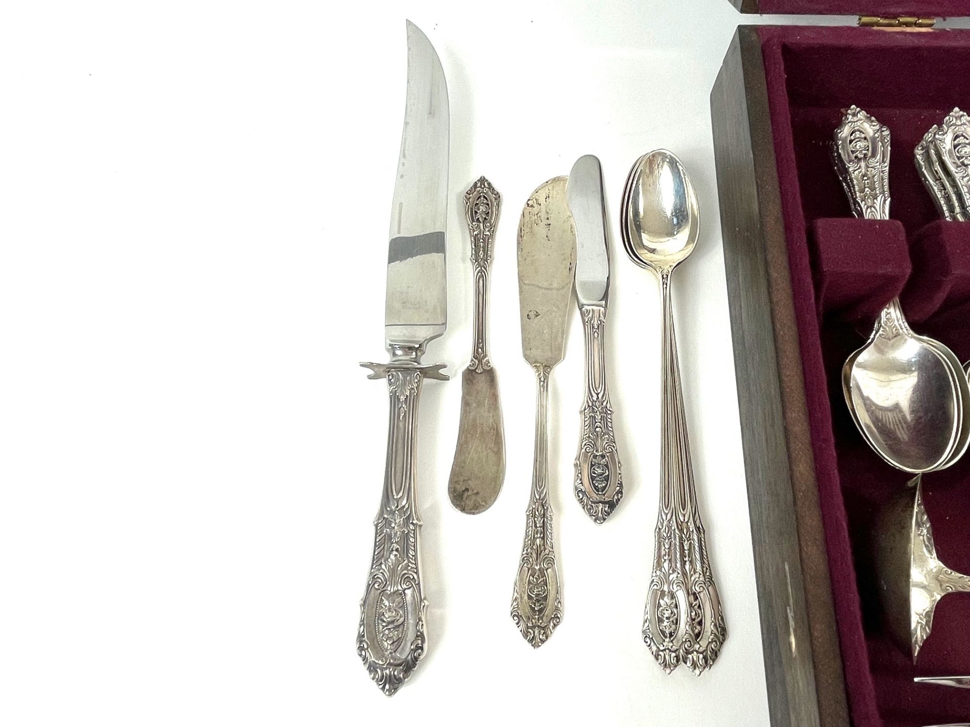 Cutlery set 'Rosepoint' sterlingsilver - Image 10 of 12