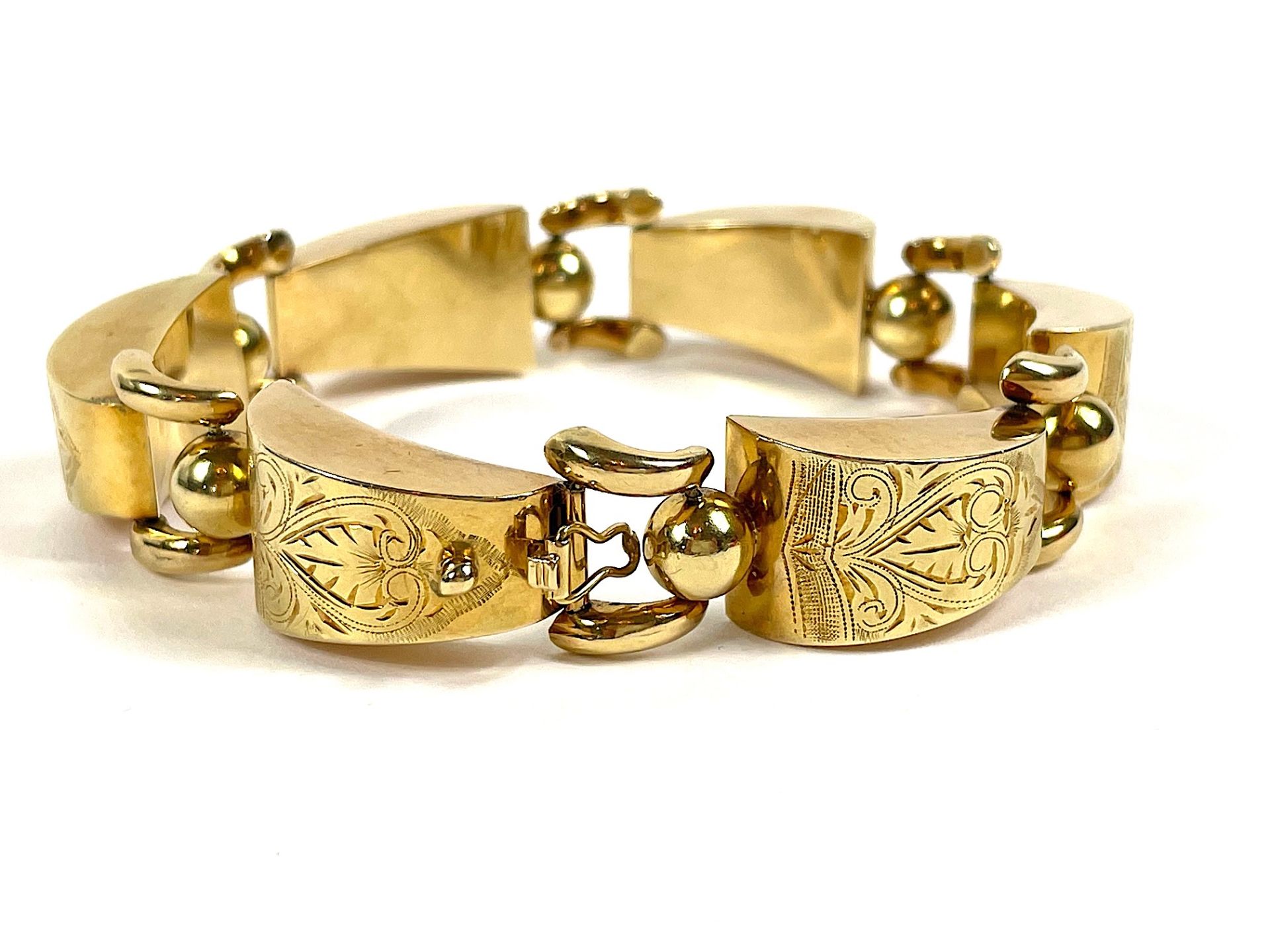 Bracelet handmade 14  k / rose gold/gold