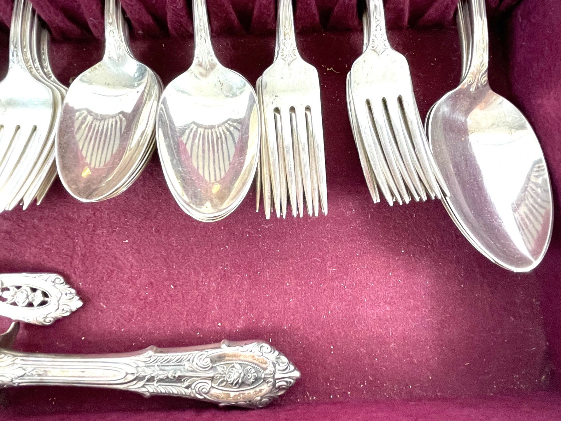 Cutlery set 'Rosepoint' sterlingsilver - Image 9 of 12
