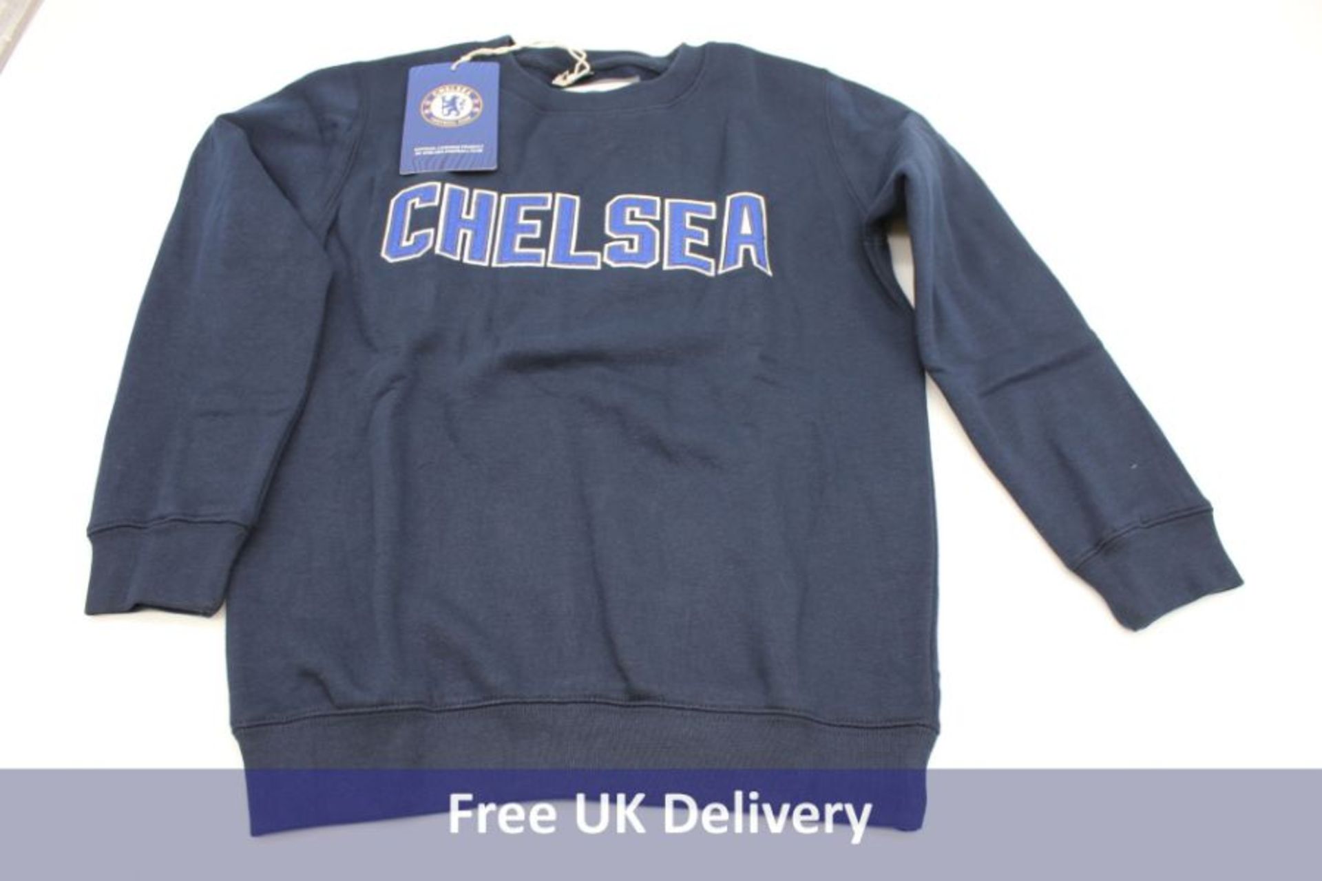 Four Chelsea Wordmark Boucle Sweatshirt, Navy, Boys Age 10/11