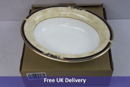 Cornucopia Open Vegetable Dish 25cm, cream rich navy and 22-carat gold edging