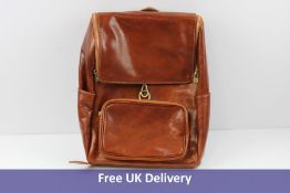 Leather Unisex Laptop Backpack, Honey Brown