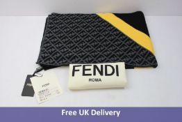 Fendi Knitted Scarf, Grey, Black and Yellow