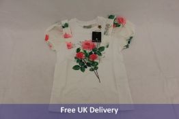Thirteen Piccola Speranza White Cotton Roses T-Shirts to include 2x 3yr, 2x 4yr, 2x 5yr, 2x 6yr, 2x