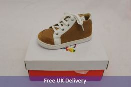 Two Pairs of Shoo Pom Bouba Zip Box Boys' Trainers, Camel/White, Size 24