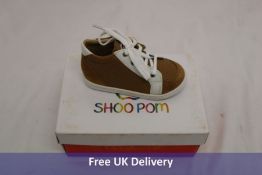 Two Pairs of Shoo Pom Bouba Zip Box Boys' Trainers, Camel/White, Size 23