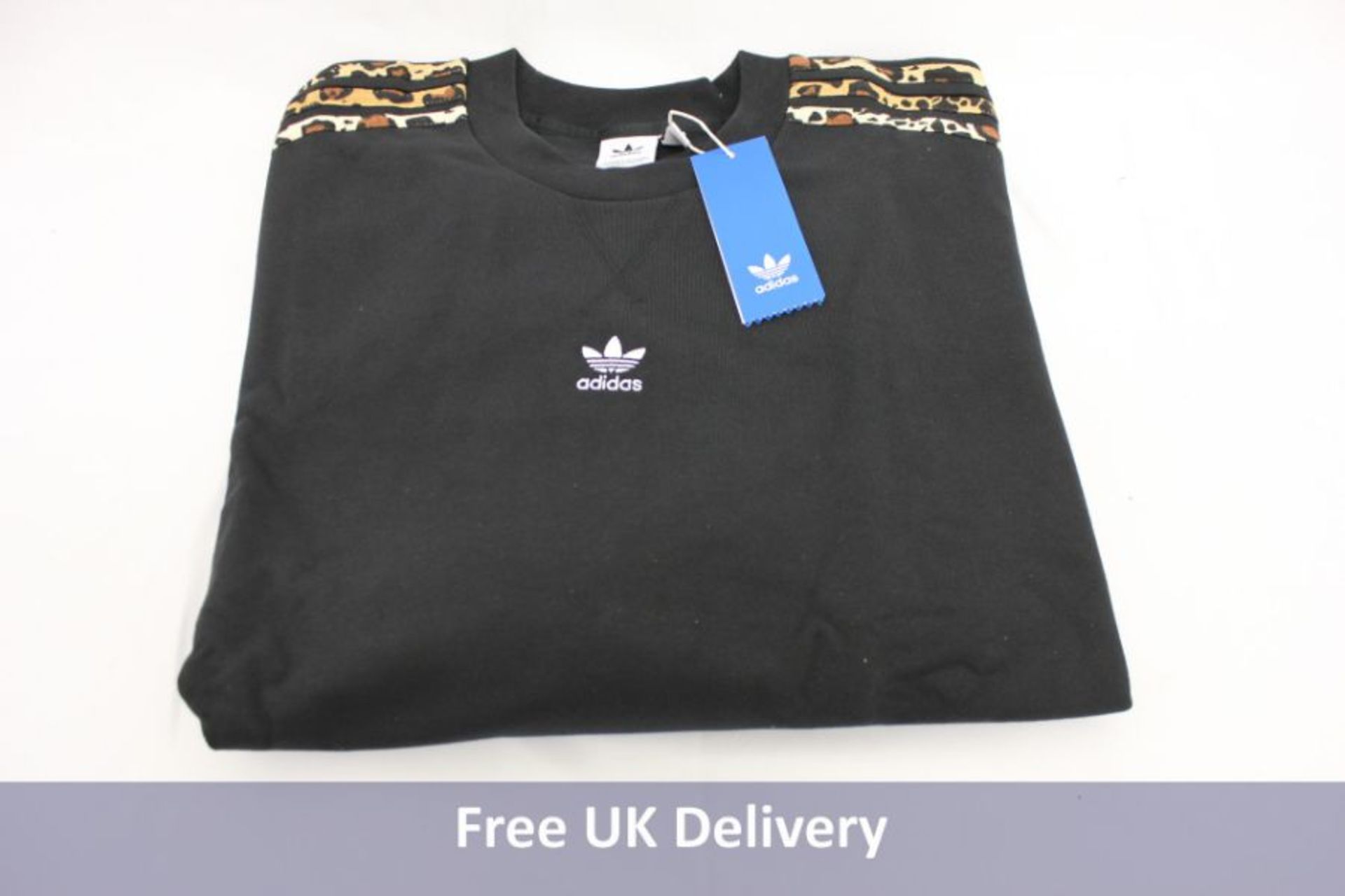 Five Adidas Crew Sweat Shirt, Black Noir, UK Size 18