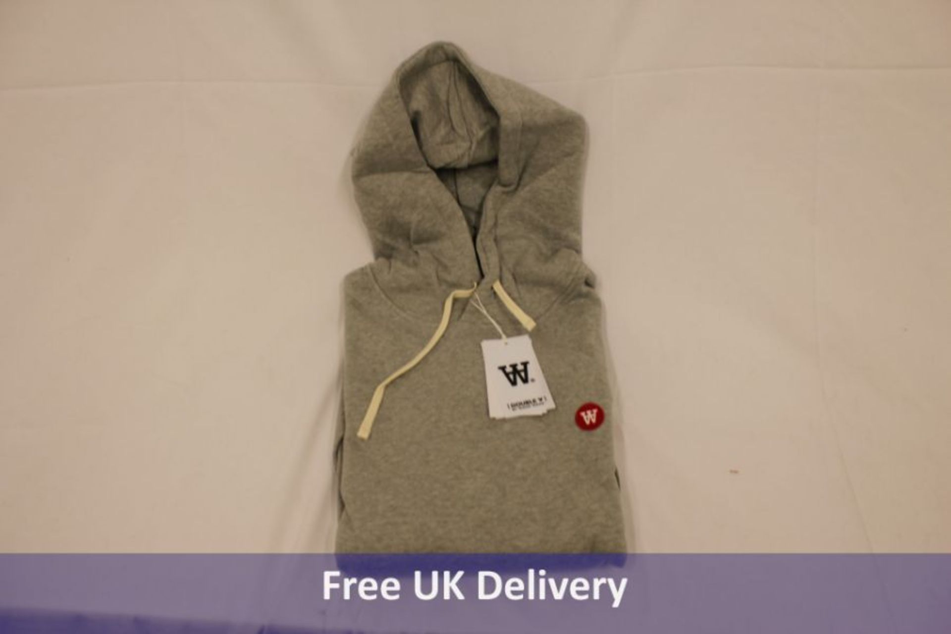 Double A by Wood Wood Ian Hoodie, Grey, Size M