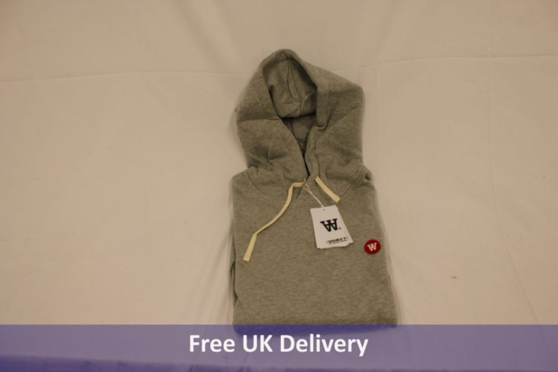 Double A by Wood Wood Ian Hoodie, Grey, Size S