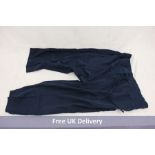 Nine pairs of Indigo Roc Ladies Blue Ribbed Back 3/4 Linen Pants to include 1x 10, 1x 12, 2x 14, 2x
