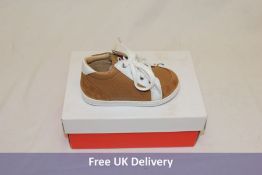 Two Pairs of Shoo Pom Bouba Zip Box Boys' Trainers, Camel/White, Size 22
