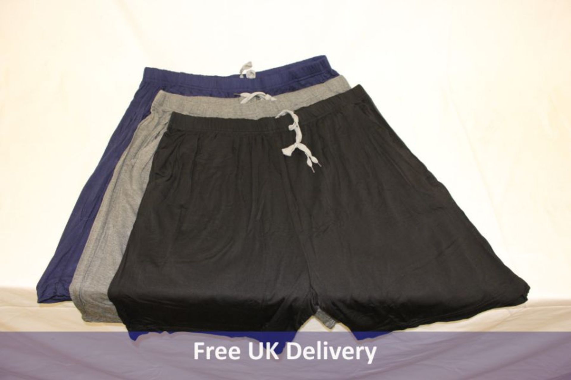 Nine MoFiz Men's Pyjama Shorts Bottoms Ultra Soft Modal Lounge Wear Shorts with Pockets, 3 pack, Siz