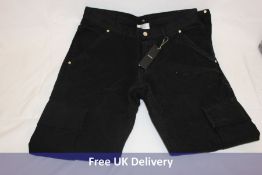 AskYurself Phrase Destroyed 90s Cargo Pants, Black, Size 34