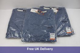 Five Superdry Men's T-Shirts, Tidal Blue, Size 3XL
