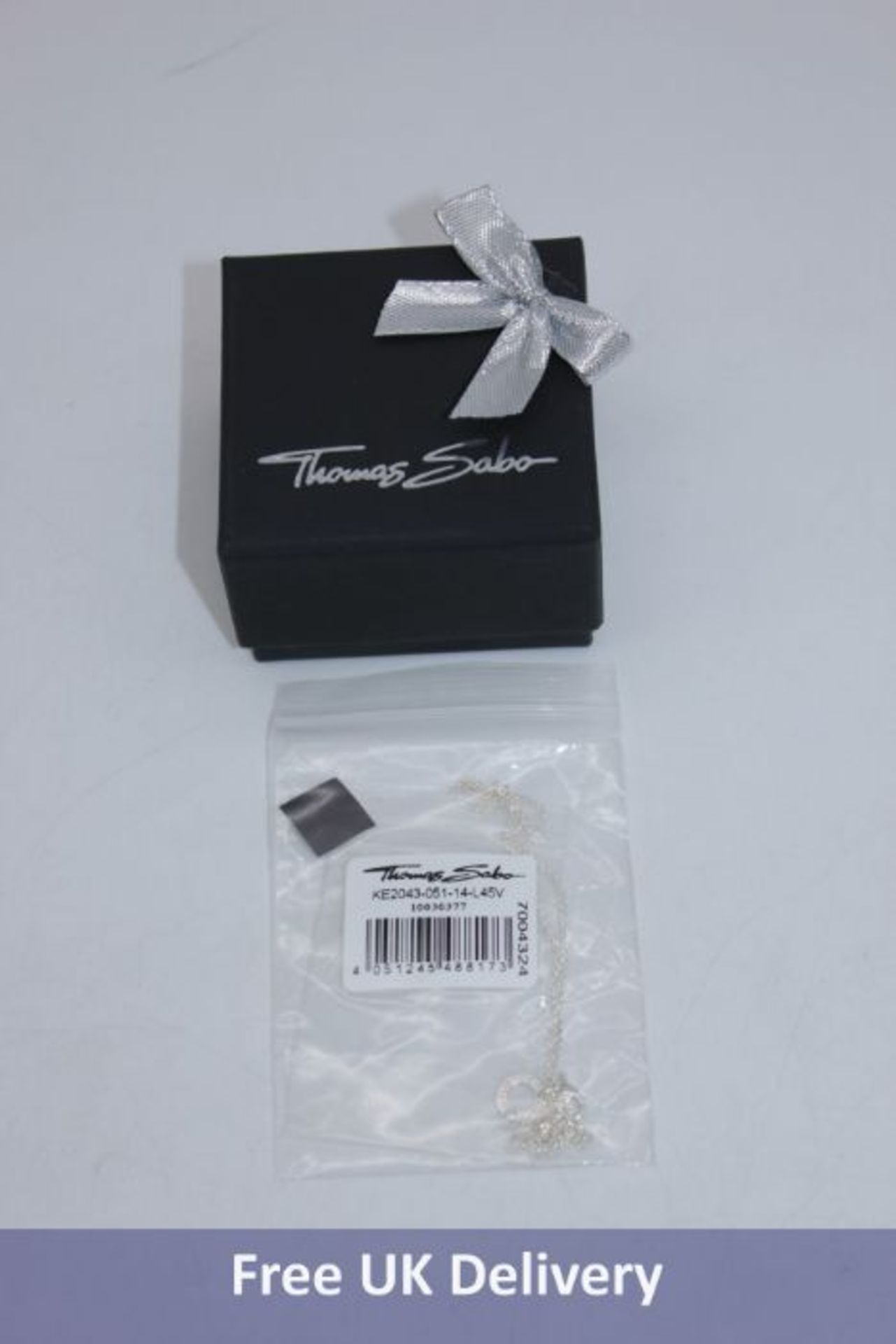 Three items of Thomas Sabo Jewellery to include 1x Cubic Zirconia Cross Necklace, Silver, KE2043-051