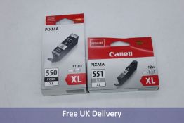 Canon Pixma Toner Set to include 1x PG 550 XL Black, 1x 551, Grey Size XL