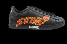 DSquared2 Men's Lace Up Low Top Trainers, Black, UK 6