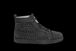 Christian Louboutin Louis Orlato Suede High-Top Trainers, Black, UK 9. Used, Great condition