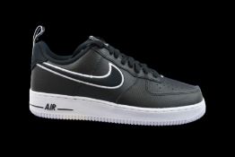 Nike Air Force 1 07 Trainers, Black and White, UK 7