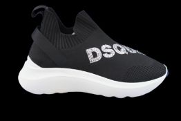 DSquared2 Unisex Speedster Trainers, Black and White, UK 5.5