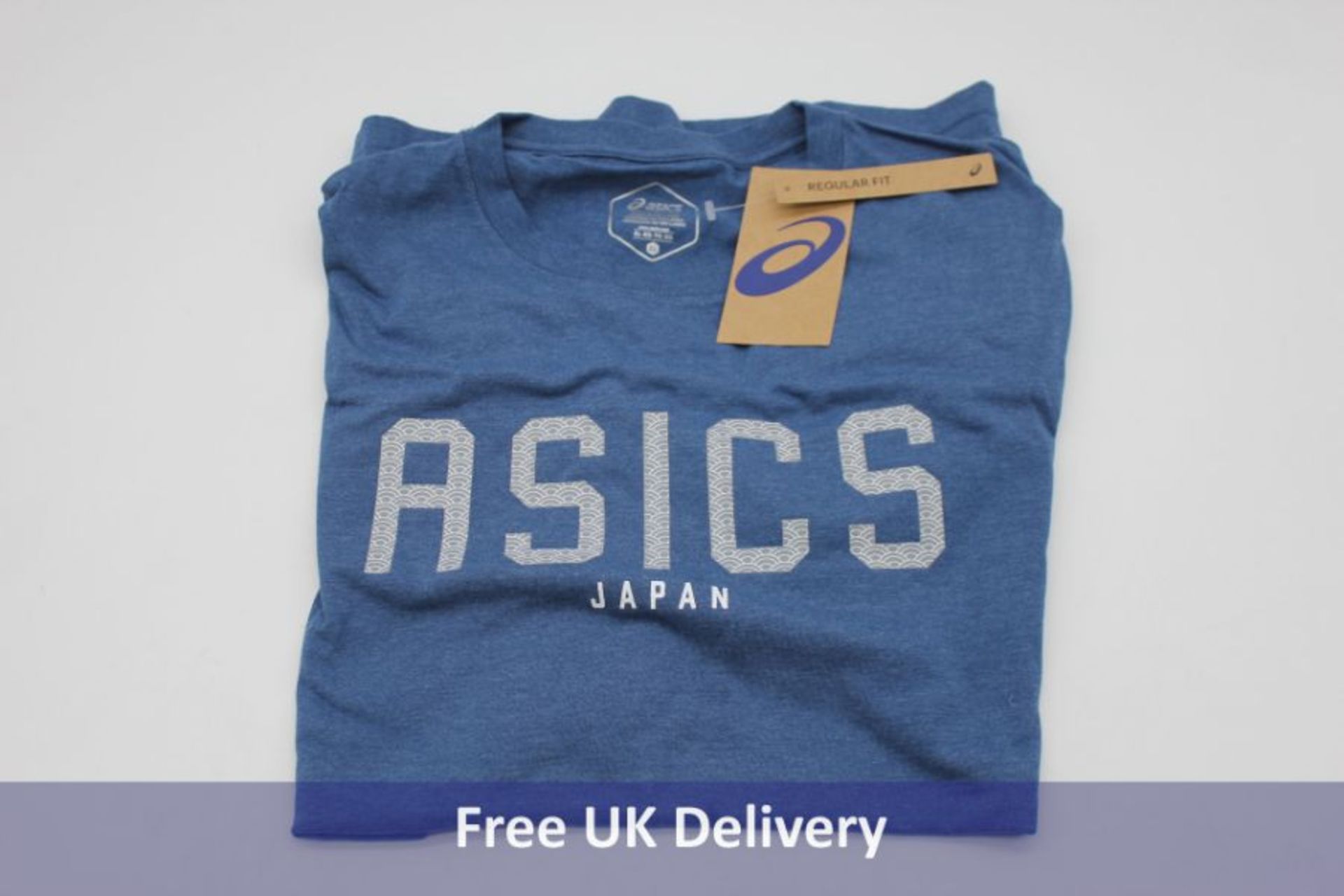 Asics clothing to include 1x Icon 7In Men Running Shorts, 1x Japan Tee, Shark Heather/Stone Grey, Si