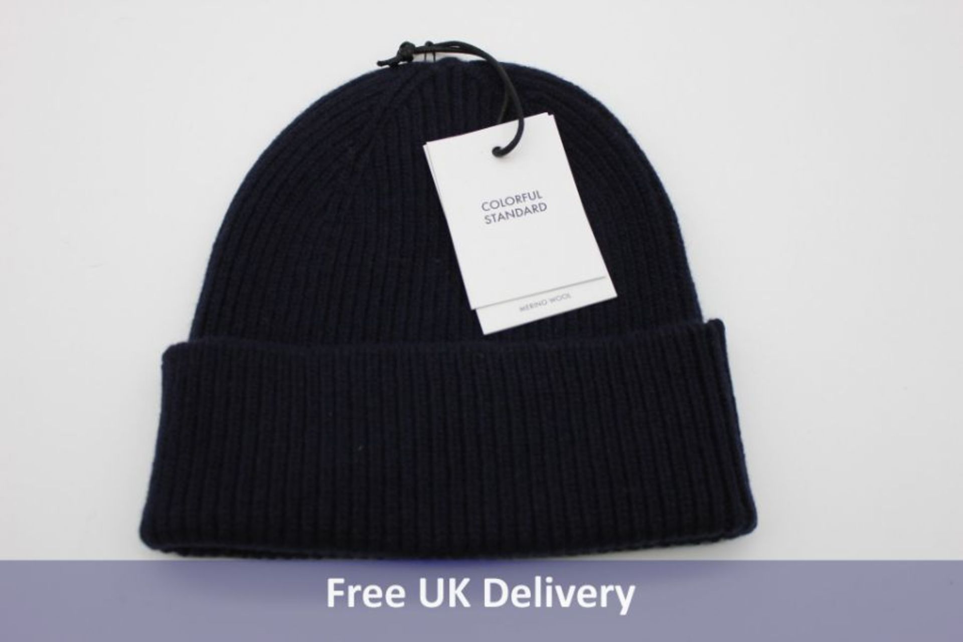 Hats to include 1x CarHartt Buckley Cap, Dark Navy, 1x Colorful Standard Navy Blue Merino Wool Beani - Image 2 of 3