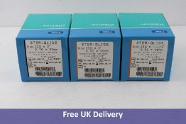 Three boxes of 20 TSK Cannula Steriglide, Size 25g x 2" with Needle Glides included, Size 23g x 3/4"