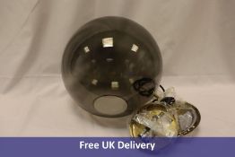 Two QAZQA Modern Pendant Lamp Brass with Smoke Shade - Ball 30